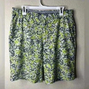 Greg Norman Attack Life Golf Shorts Men's 34 Multi-Color Print Green/gray